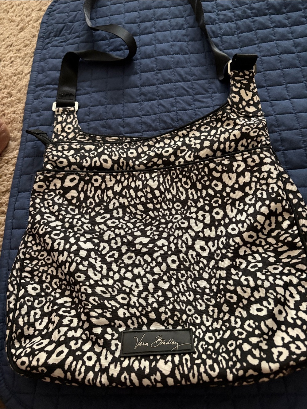 Vera Bradley Black & White Leopard-Print Crossbody